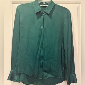 Zara Teal Button Down Shirt